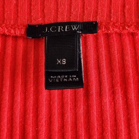 J.Crew Ribbed Bell-Sleeve Top-Cotton Blend-Belvedere Red -Size XS - Picture 3 of 7